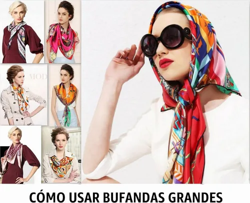Vista 7 de Bufandas 100% de seda, extragrande y XX-grande