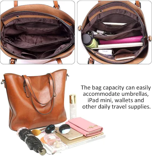 Vista 3 de Pahajim - Bolsos de piel para mujer con asa superior