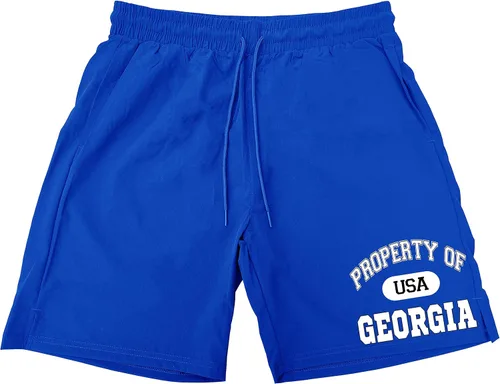Vista 4 de Property of Georgia USA H950 - Pantalones cortos deportivos de nailon para correr para hombre