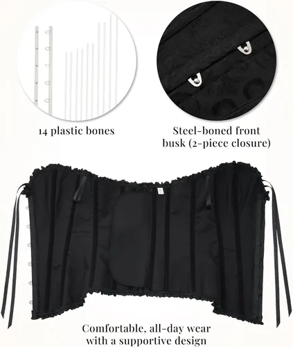 Vista 94 de SZIVYSHI Corsé para mujer, lencería moldeadora, body con cintura de encaje