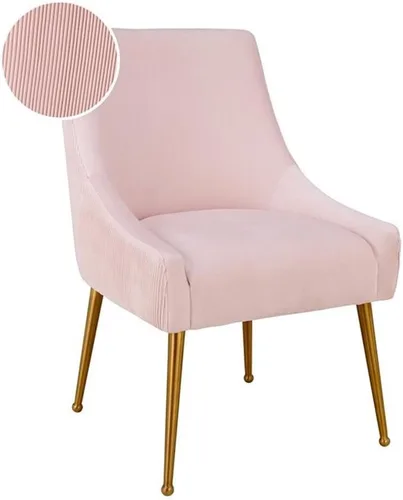Vista 7 de Tov Furniture Beatrix - Silla auxiliar de comedor de terciopelo plisado (rubor)