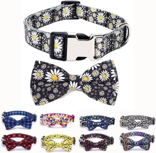 Vista 25 de Collares para perros pequeños, con patrón de impresión 3D, de nailon suave, ajustables, para perros pequeños, medianos, grandes, hembra, niño 1