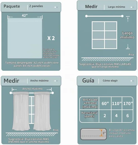 Vista 6 de BGment - Cortinas opacas para niños de 84 pulgadas de largo para dormitorio, cortinas con bolsillo para barra para oscurecer la habitación, cortinas
