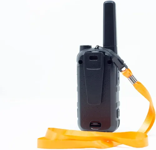 Vista 2 de Radio bidireccional recargable de mano CT23-GF1 Walkie Talkie FRS de 22 canales VOX (paquete de 2) NOAA incorporado (negro clásico)