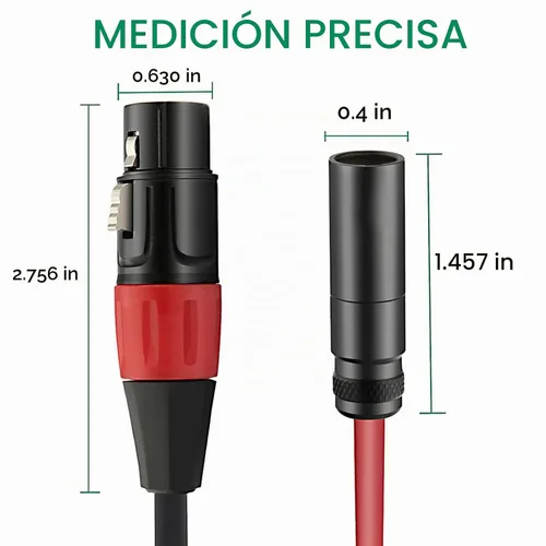Vista 6 de Cable de audio para micrófono Mini XLR macho a XLR hembra, 1 pie