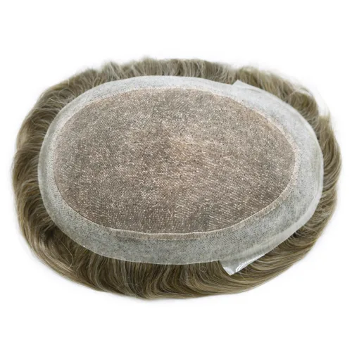 Vista 7 de Toupee For Men Hair Piece Fine Mono Hair System For Men Human Hair Mens Toupee Hair Piece For Men Hair Replacement Protesis Capilar 8x10 Medium