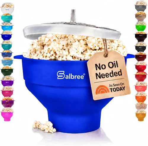 Vista 16 de Salbree Tazón plegable de silicona para hacer palomitas de maíz para Rosa