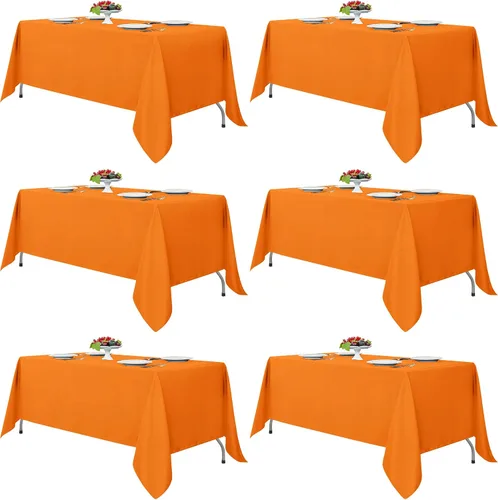 Vista 63 de Fitable - Paquete de 8 manteles rectangulares: telas de mesa lavables, resistentes a las manchas y sin arrugas, cubiertas de mesa reutilizables