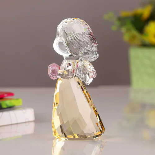 Vista 10 de DOJOZ Crystal Little Angel Regalos de cumpleaños de Navidad, Estatuilla de querubín, decoración de pisapapeles, adornos artísticos coleccionables