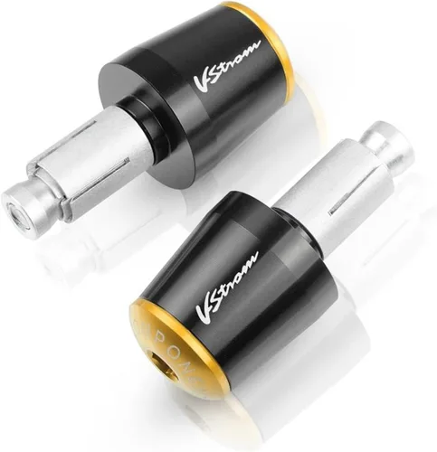Vista 4 de VSTROM - Tapón para manillar de motocicleta Suzuki Vstrom V-Strom DL 1050 1000 650 250 1000XT 1050XT DL1050 DL650 DL250 (color negro- plateado)