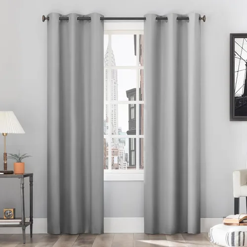 Vista 14 de Sun Zero Cyrus - Par de paneles de cortinas térmicas 100% opacas con ojales Cacao