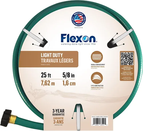 Vista 8 de Flexon Manguera de jardín de servicio ligero de 1/2" x 25 pies – Liviana, flexible, resistente a dobleces, vinilo duradero, acoplamientos a prueba