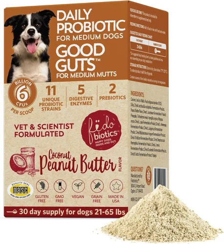Vista 15 de Fidobiotics Good Guts Probióticos para perros – Polvo probiótico para perros para la salud digestiva, alivio de gases y heces más firmes, 3B UFC