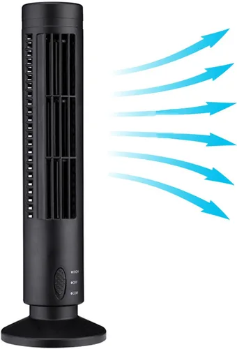 Vista 7 de Zetiling Ventilador de torre para dormitorio, ventilador de piso, 2 velocidades y modos de viento, mini ventilador de torre sin aspas USB