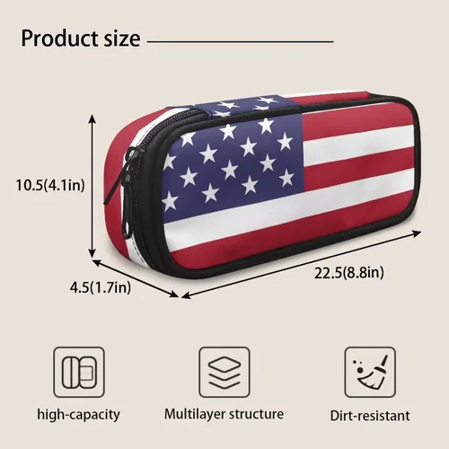 Vista 7 de Renewold Estuche para lápices con estampado de bandera estadounidense, para adultos, niños, adolescentes, bolsa para lápices, oficina, universidad