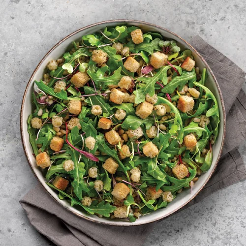 Vista 4 de Fresh Gourmet Caesar Crunch - Cobertura para ensalada, 3 onzas, paquete de 12 – Mini crutones y patatas fritas de queso parmesano para ensaladas