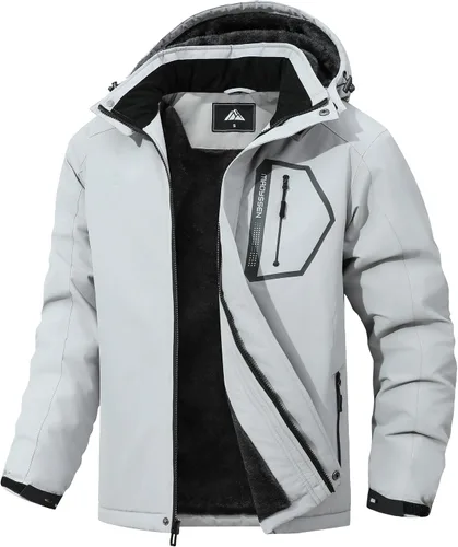 Vista 6 de Chaqueta de esquí impermeable y resistente al viento para hombre, abrigo de invierno con múltiples bolsillos, adecuada para el exterior