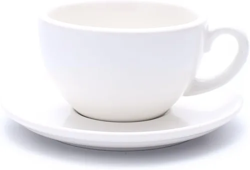 Vista 30 de Coffeezone - Taza de café con platillo de libre servicio, pequeña, para capuchino y café expreso doble, tazas de café de cerámica para cafetería