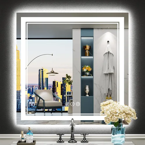 Vista 96 de 24x32 LED Bathroom Mirror, Backlit & Front Lit Lighted Mirror Retroiluminado+luz frontal