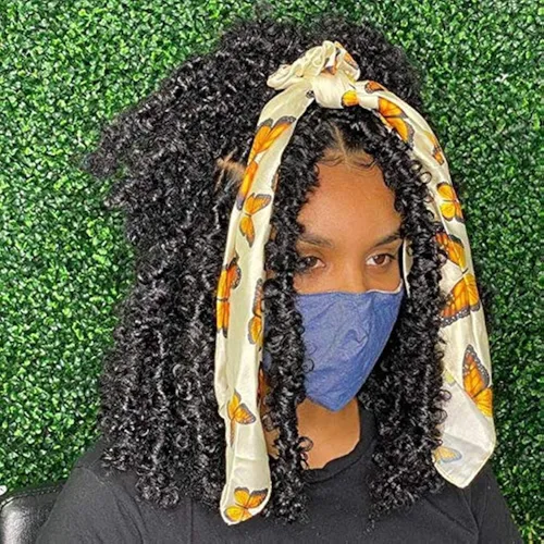 Vista 34 de ZRQ Butterfly Locs Cabello de Ganchillo Corto 6 Paquetes Negro Cabello Bob de Ganchillo 8 Pulgadas Locs Sintéticos Desordenados Desgastados Trenzas