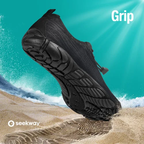 Vista 6 de SEEKWAY - Zapatos de agua unisex, de secado rápido, tipo calcetín y con sensación de pies descalzos para adultos ideales para playa, natación, río