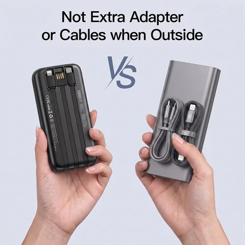 Vista 3 de 2026 2-Pack 20000mAh Portable Charger Battery Pack with Built in Cables