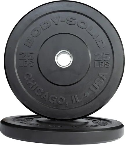 Vista 7 de Body-Solid Chicago Extreme - Placa de parachoques de goma, discos de parachoques olímpicos, placas de barra, pesas de parachoques
