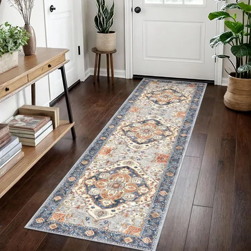 Vista 83 de SIILOOM Alfombra lavable de 2 x 3 pies, alfombra suave color taupe ceniza para entrada, tapete antideslizante para puerta de interior, tapete