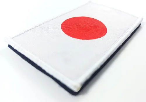 Vista 2 de Overdecor Parche de bandera japonesa de Japón, parches militares tácticos, cierre de velcro, paquete de 2