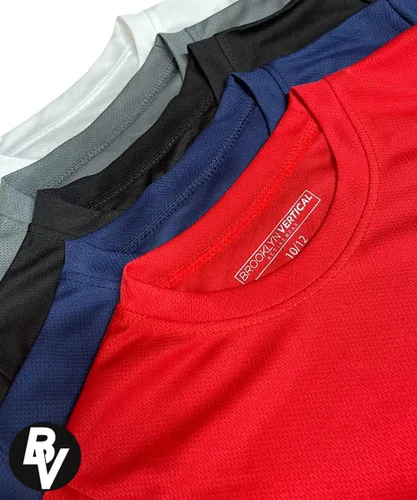 Vista 4 de BROOKLYN VERTICAL Paquete de 5 camisetas de secado rápido que absorben la humedad para niño, con cuello redondo