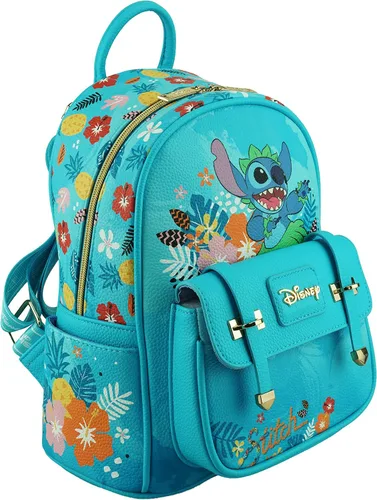 Vista 2 de Wondapop Disney Lilo & Stitch - Mini mochila de piel vegana de 11 pulgadas, Azul, Lilo