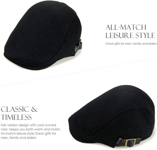 Vista 4 de Sumolux Gorra de invierno para hombre Newsboy