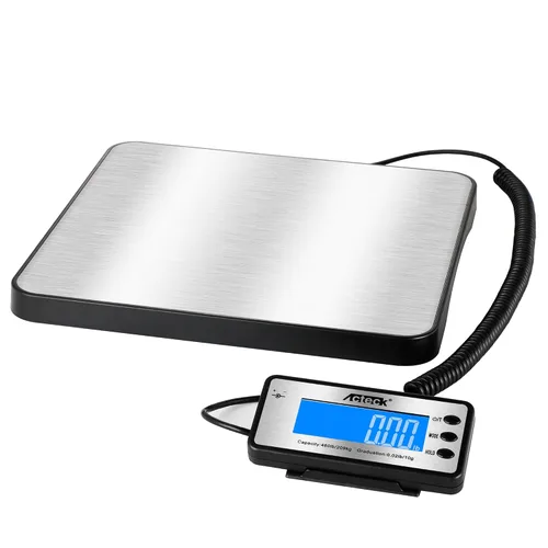 Vista 8 de Báscula digital postal de envío ACTECK, 208,6 kg x 0,45 g de alta precisión con plataforma de acero inoxidable, retroiluminación LCD, cuatro modos