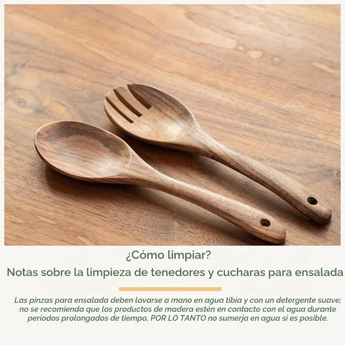 Vista 7 de Muso Wood Servidores de ensalada de acacia, 10 pulgadas, juego de 2