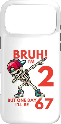 Vista 22 de Bruh I'm 2 But One-Day I'll Be 67 Retro 2nd Birthday Kids Case for iPhone XR