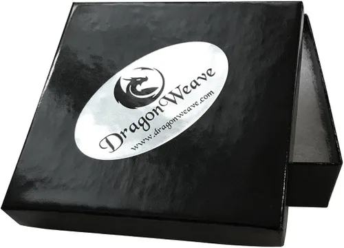 Vista 4 de DragonWeave - Juego de collar y pendientes, diseño de pata de gato y perro, color negro plateado