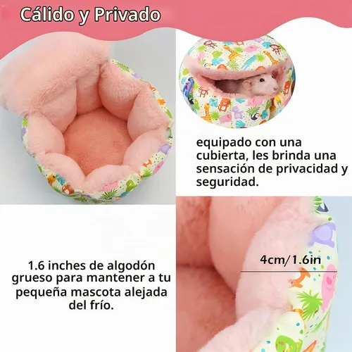 Vista 3 de Cama colgante para ratas, accesorios de jaula de planeador de azúcar, hamaca de conejillo de indias, cama nido cálida para dormir, hamaca de jaula