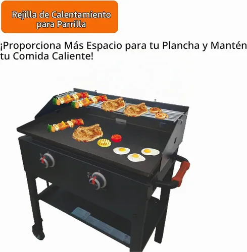 Vista 4 de Juego de Protector de Viento Ajustable y Rejilla de Calentamiento para Parrilla de 22" a 28" con Grasa Trasera, Negro, Metal