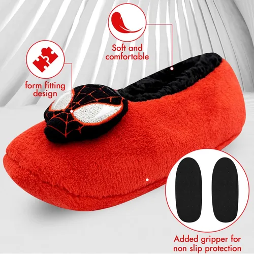 Vista 2 de Marvel Calcetines y pantuflas para niños con Spiderman, Capitán América, Iron Man y Vengadores, paquete de 2 y 3 unidades, pantuflas para niños