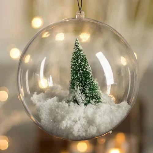 Vista 7 de Paquete de 12 bolas decorativas rellenables de plástico transparente de 3.15"/80mm para Navidad, festividades, boda, fiesta, decoración del hogar