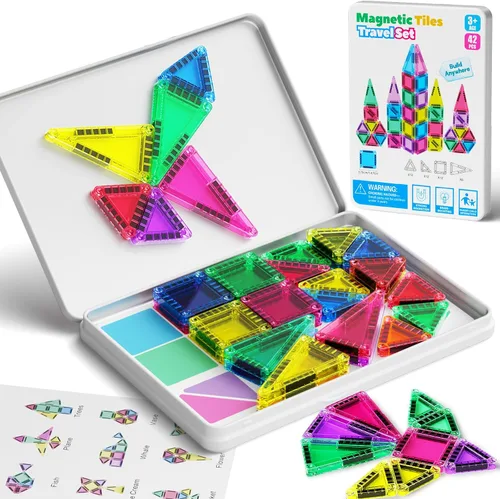 Vista 9 de Magnetic Downhill Racer Track: 40pc Blocks Set w Car, STEM Toy 3-8