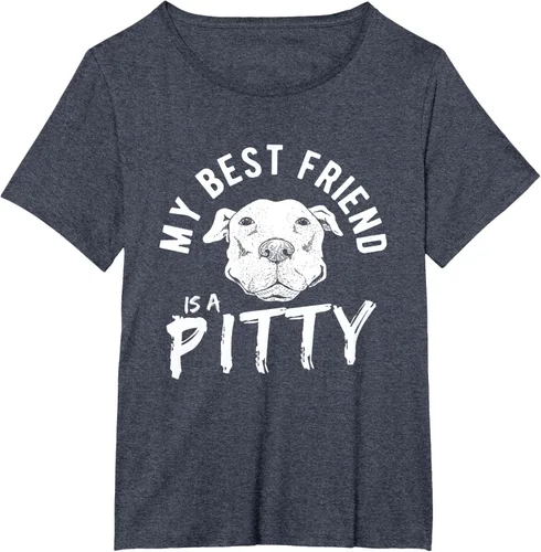 Vista 88 de My Best Friend Is A Pitty Pitties Pitbull - Camiseta Negro
