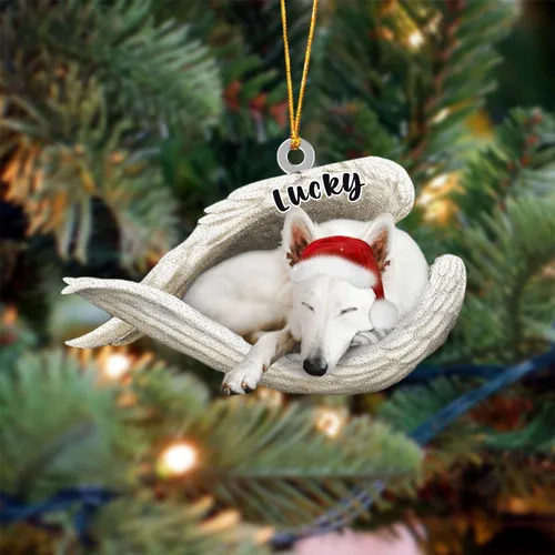 Vista 8 de Ángel durmiente de Afghan Hound para Navidad, adorno personalizado con el nombre del perro, adorno de Navidad personalizado para amantes de perros