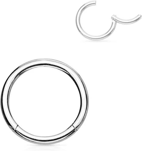Vista 87 de Forbidden Body Jewelry - Piercing para la nariz de acero quirúrgico 316L con bisagra, 14G, 16G, 18G, diámetro de 15/64, 5/16, 25/64, 15/32 pulgadas