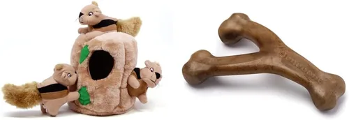 Vista 10 de Outward Hound Hide A Squirrel - Rompecabezas de peluche para perros (mediano) y ladrillo de perro, juguete interactivo para perros