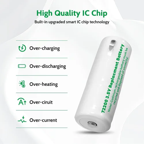 Vista 3 de Batería de repuesto para Welch Allyn 72200 3.5V 1500 mAh batería recargable