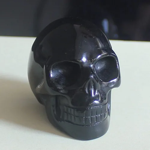 Vista 8 de Figura de calavera de piedras preciosas mixtas tallada a mano de 2 pulgadas para decoración del hogar (Amazonita)