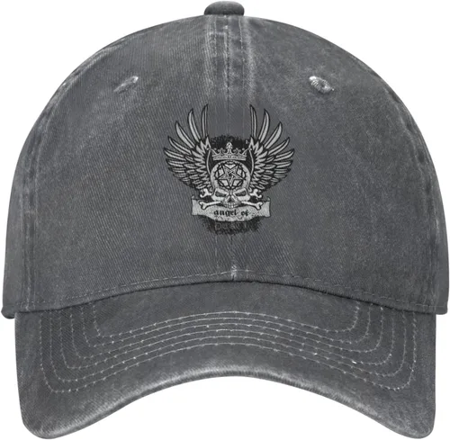 Vista 2 de Cowboy Hat Trendy Hats for Man and Women Djustable Four Season Outdoor Baseball Cap of Hell Skull with Angel Deep Heather