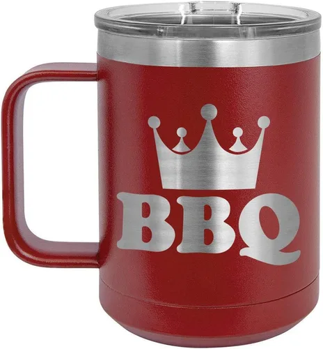 Vista 16 de Taza de café para barbacoa King de 15 onzas con tapa superior deslizante, taza de café de viaje aislado idea de regalo para los hombres que tienen