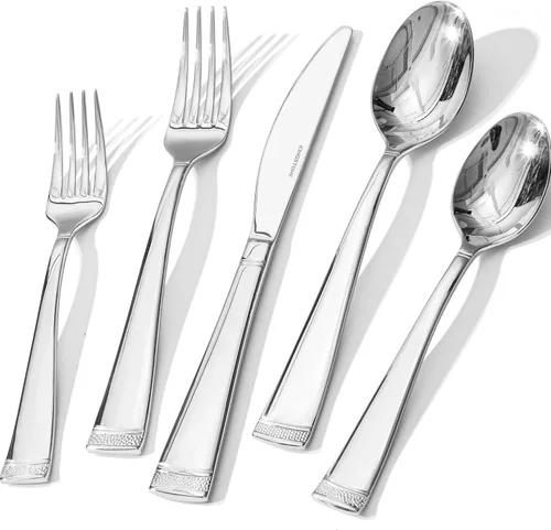 Vista 11 de Juego de cubiertos KINGSTONE, juego de 65 piezas para 12, juego de cubiertos de acero inoxidable 18/10 con borde perlado, utensilios para cocina